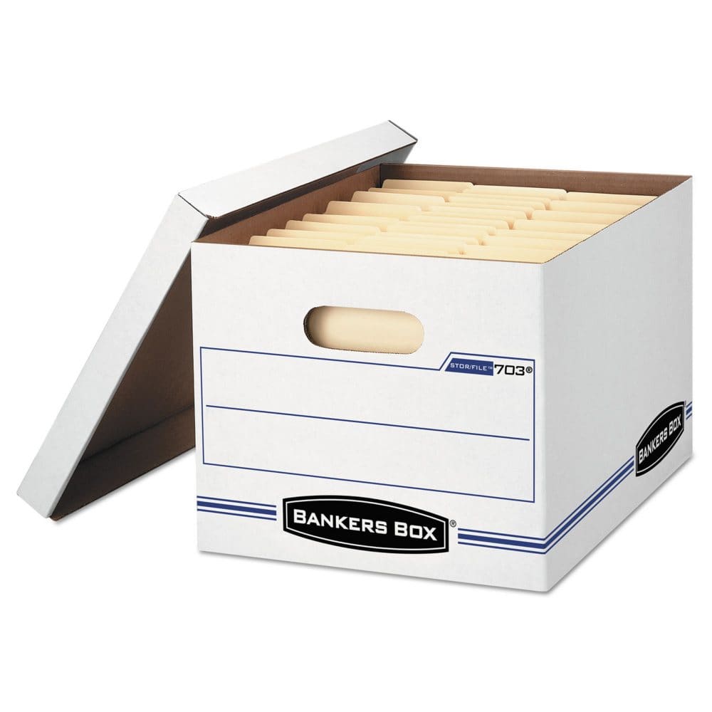Bankers Box Stor/File Storage Box with Lift-Off Lid White Letter/Legal (6-Pack) - Portable Storage Boxes & Drawers - Bankers Box