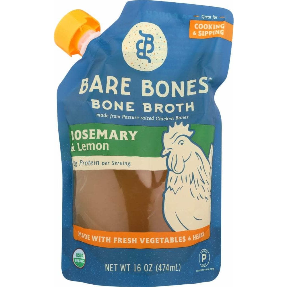 Bare Bones Bare Bones Chicken Bone Broth Rosemary & Lemon, 16 oz
