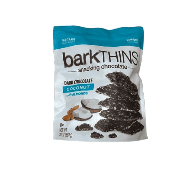 Bark Thins Snacking Dark Chocolate Coconut with Almonds, 20 Ounce - ShelHealth.Com
