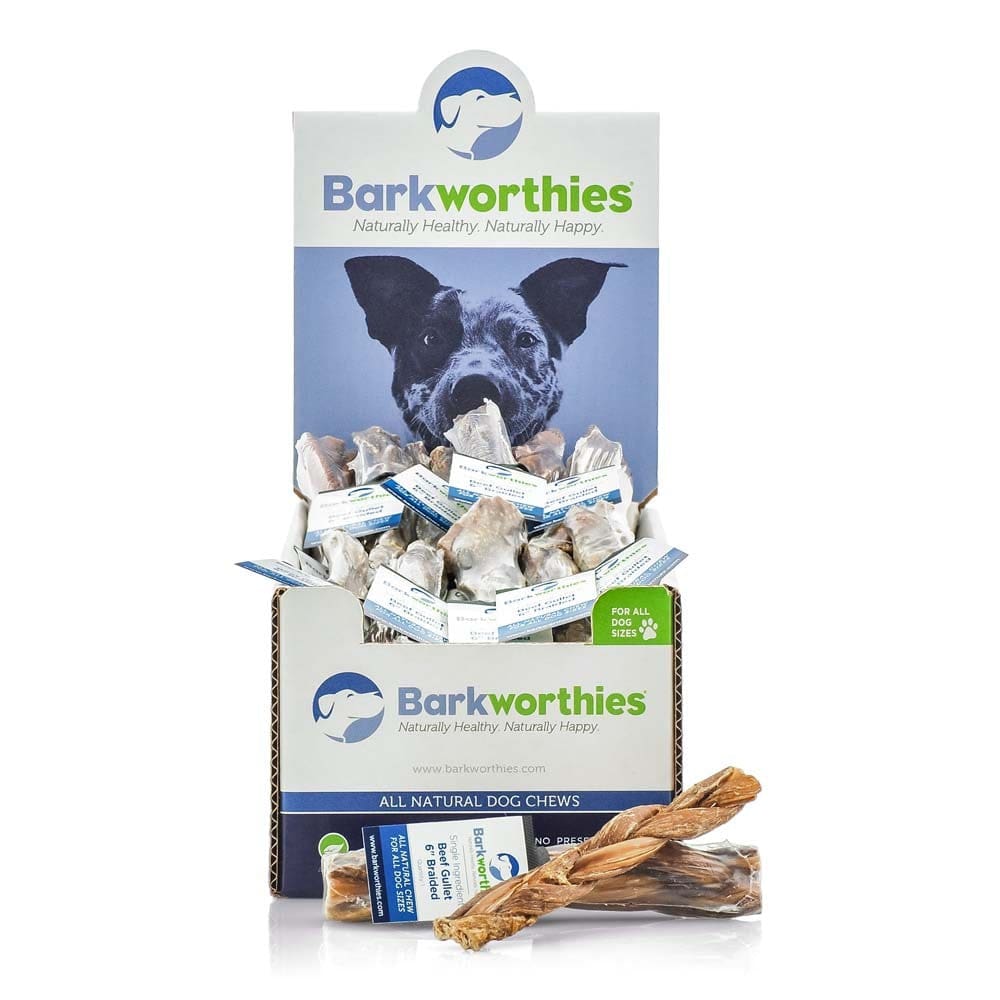 Barkworthies Dog Braided Beef Gullet 6In - Pet Supplies - Barkworthies