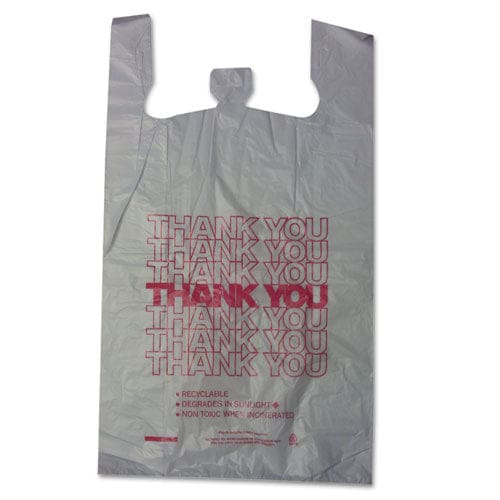 Barnes Paper Company Thank You High-density Shopping Bags 10 X 19 White 2,000/carton - Food Service - Barnes Paper Company