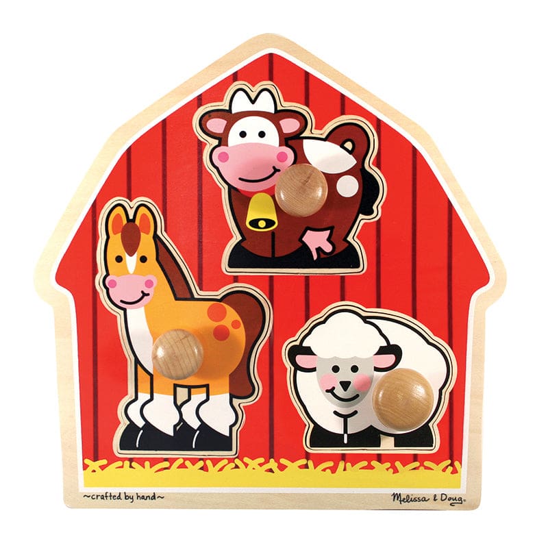 Barnyard Animals Jumbo Knob Puzzle (Pack of 2) - Knob Puzzles - Melissa & Doug