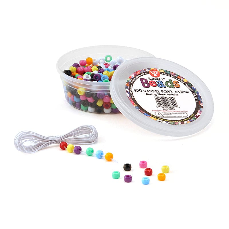 Barrel Pony Beads 400 Pcs (Pack of 6) - Beads - Hygloss Products Inc.