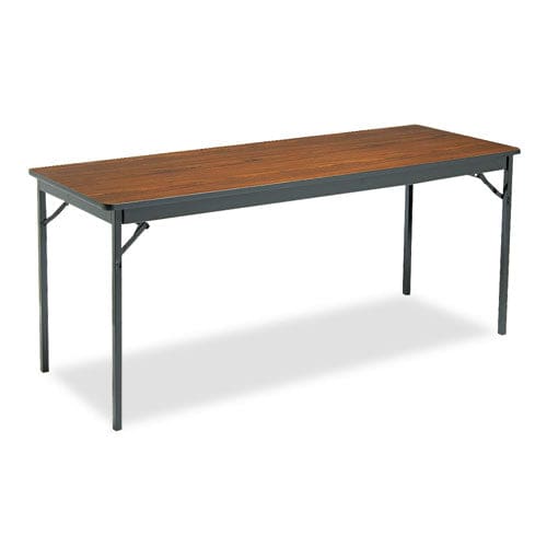 Barricks Special Size Folding Table Rectangular 72w X 24d X 30h Walnut/black - Furniture - Barricks