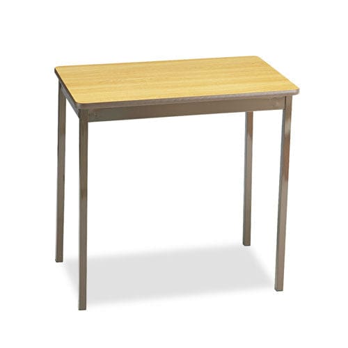Barricks Utility Table With Bottom Shelf Rectangular 48w X 18d X 30h Walnut/black - Office - Barricks