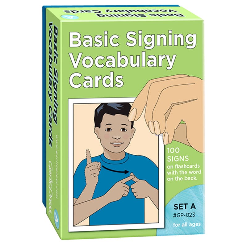 Basic Signing Vocab Cards Set A 100/Pk 4 X 6 (Pack of 6) - Sign Language - Remedia Publications