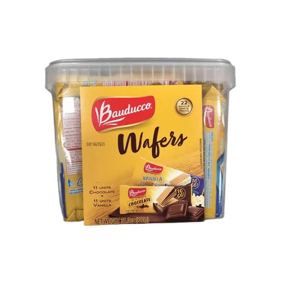 Bauducco Mini Wafer Cookies - Chocolate & Vanilla (22 Pack) - ShelHealth.Com