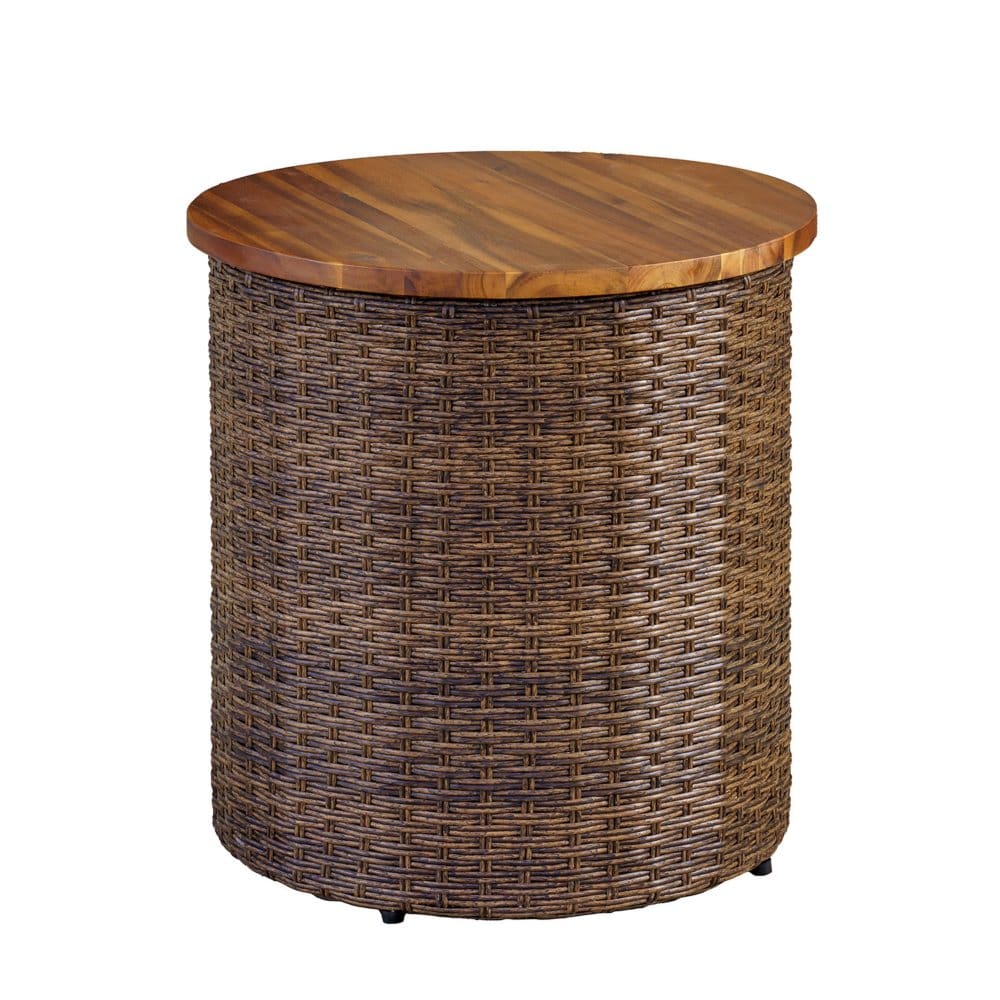 Bayberry Side Table with Acacia Wood Top - Patio Accent Tables - Bayberry