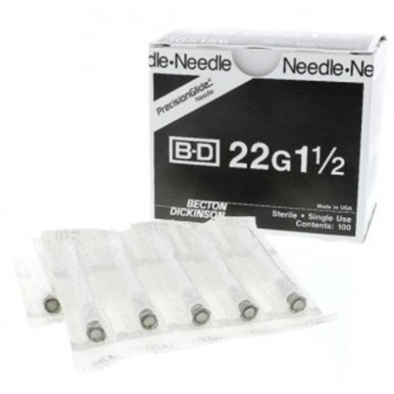 BD Medical Needles 22G X 1 1/2In Box of 100 - Needles and Syringes >> Needles - BD Medical