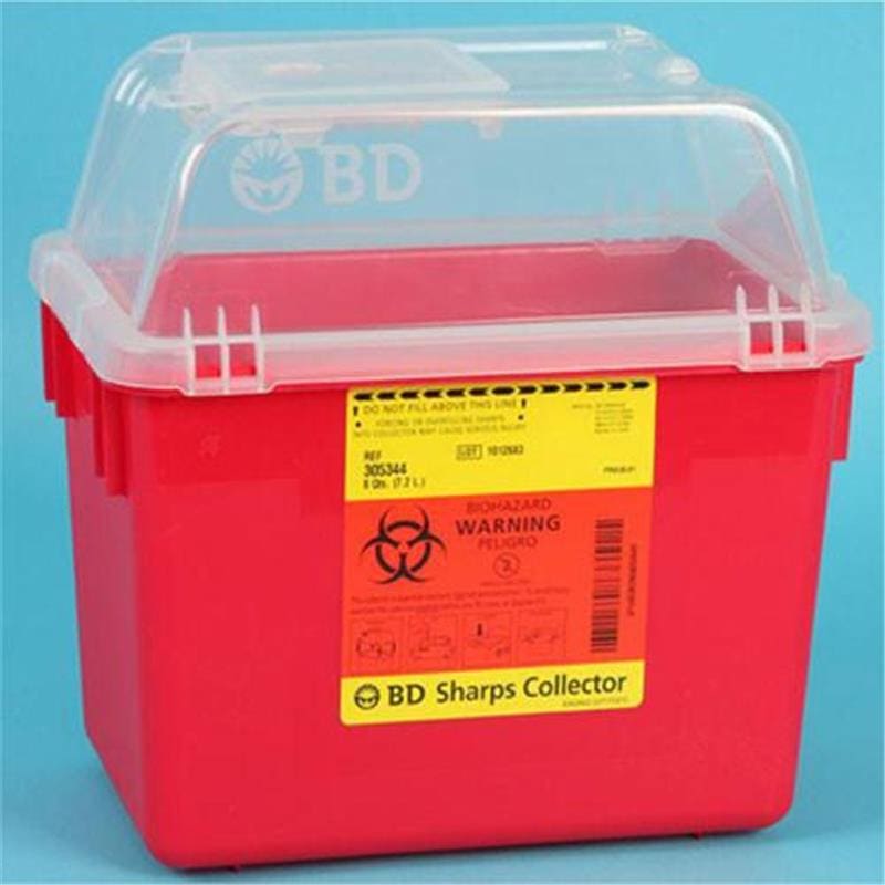 BD Medical Sharps Container 8Qt Red Funnel Top - Nursing Supplies >> Sharps Collectors - BD Medical