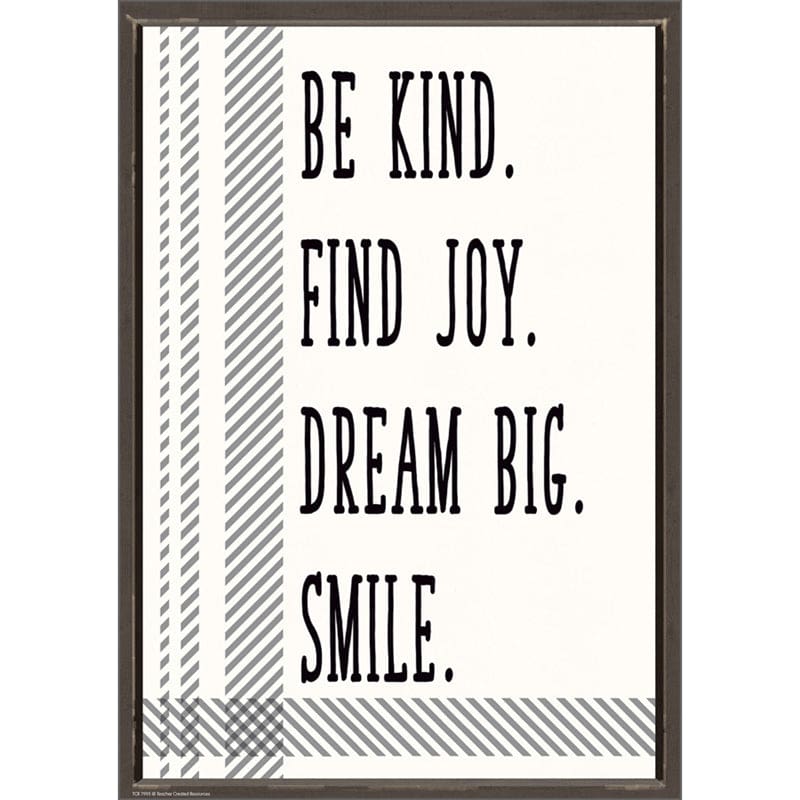 Be Kind Find Joy Dream Big Smile Positive Poster (Pack of 12) - Inspirational - Teacher Created Resources