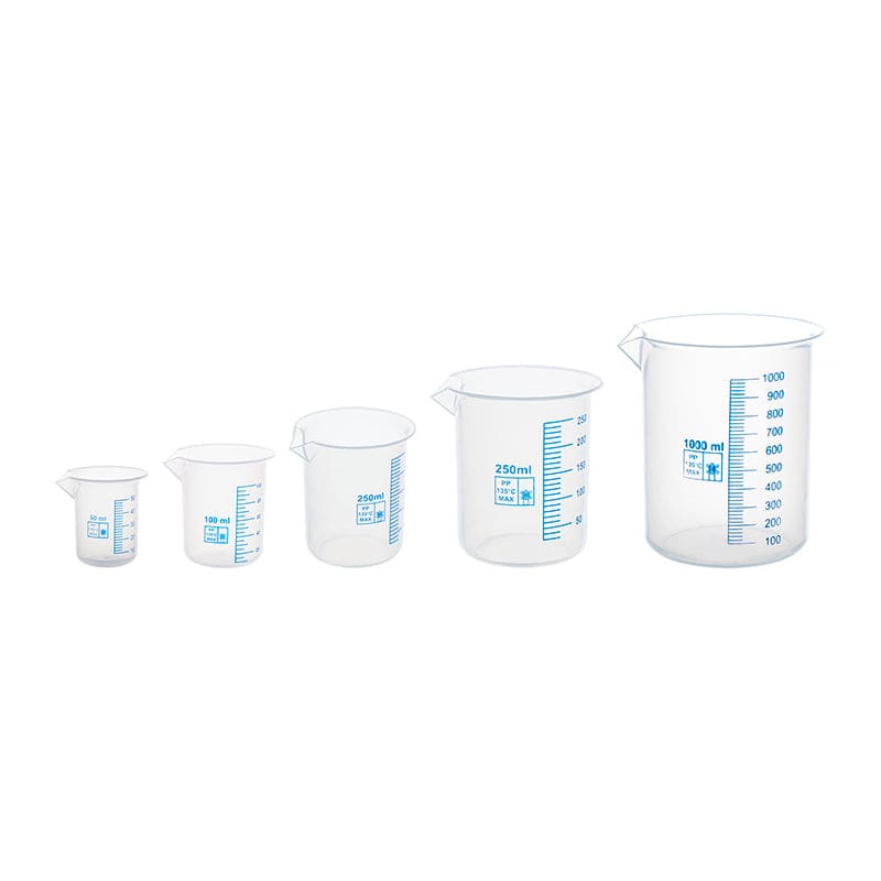 Beakers Set Of 5 Polypropylene (Pack of 3) - Lab Equipment - Supertek Scientific