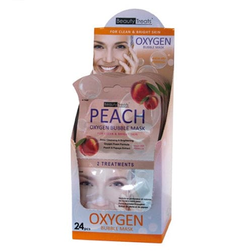 BEAUTY TREATS Peach Oxygen Bubble Mask - Display Box 24 Pcs