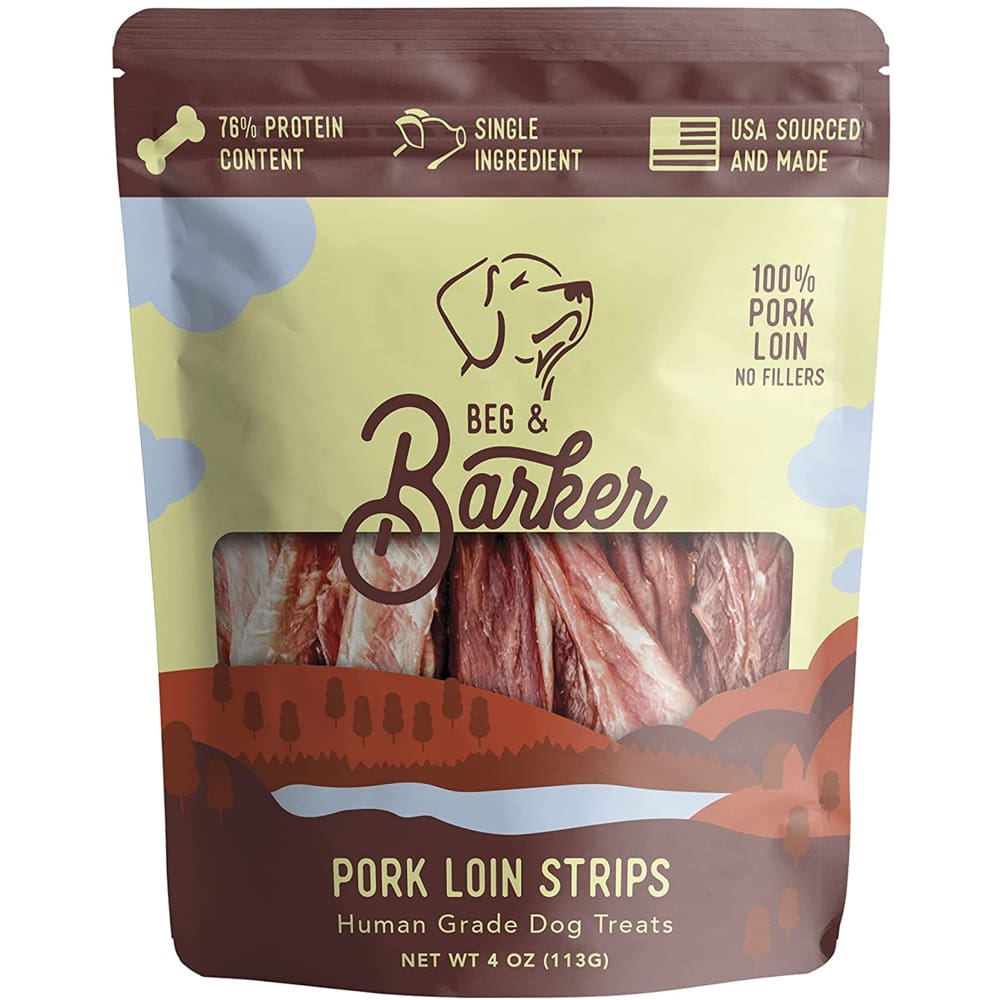 Beg and Barker Dog Strips Pork Loin 10oz. 12pk - Pet Supplies - Beg and Baker