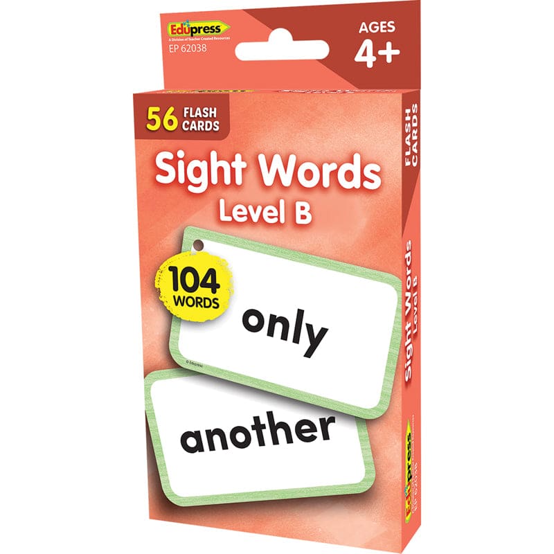 Beginning Words Level B Flash Cards Sight Words (Pack of 10) - Sight Words - Teacher Created Resources