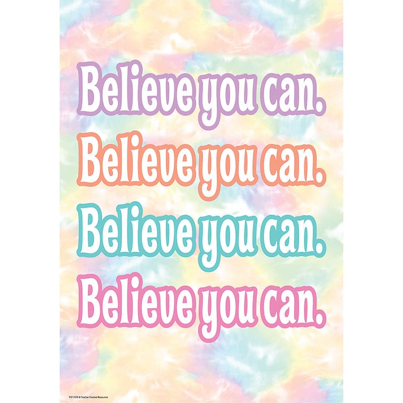 Believe You Can Positive Poster (Pack of 12) - Motivational - Teacher Created Resources
