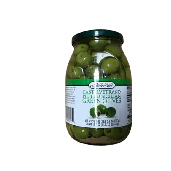 Belle Sole Castelvetrano Pitted Sicilian Green Olives 35.3oz - ShelHealth.Com