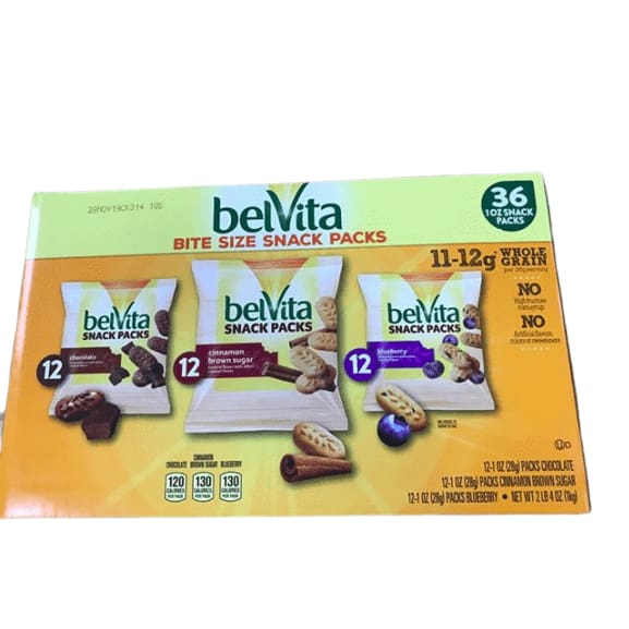 Belvita Bite Size Variety Pack Snack Packs 36ct, 1oz Each - ShelHealth.Com