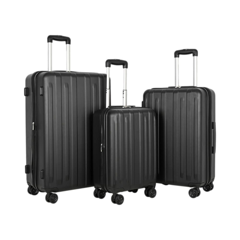 Berkley Jensen 3-Pc. ABS Expandable Spinner Luggage Set - Black - Berkley