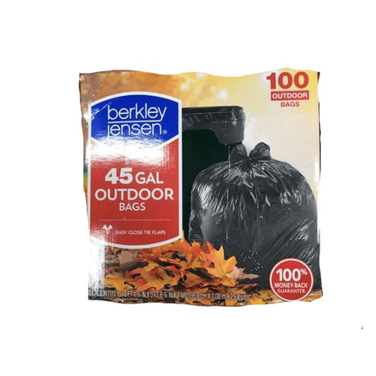 Berkley Jensen 45-Gal. 1mL Outdoor Lawn and Leaf Bags, 100 ct. - ShelHealth.Com