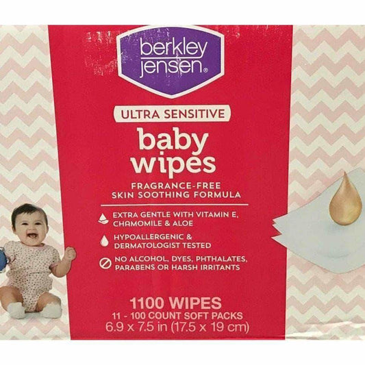 Berkley Jensen Ultra Sensitive Baby Wipes, 11 pk./100 ct. - ShelHealth.Com