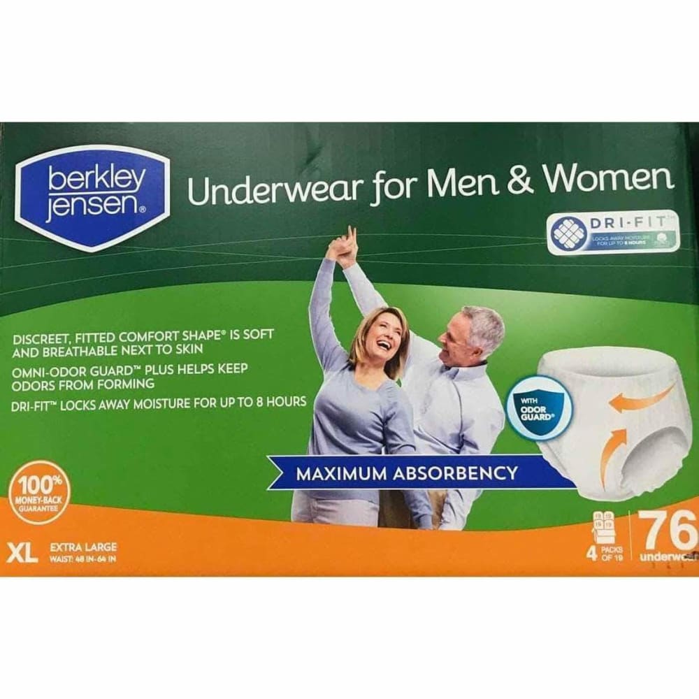 Berkley Jensen Unisex Incontinence Underwear with Maximum Absorbency, Size XL, 76 ct. - ShelHealth.Com