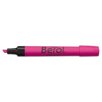 Berol 4009 Chisel Tip Highlighter Pink Ink Chisel Tip Pink/black Barrel Dozen - School Supplies - Berol
