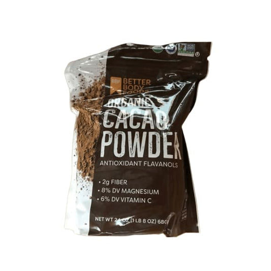 BetterBody Foods Organic Cacao Powder, 24 Ounce - ShelHealth.Com