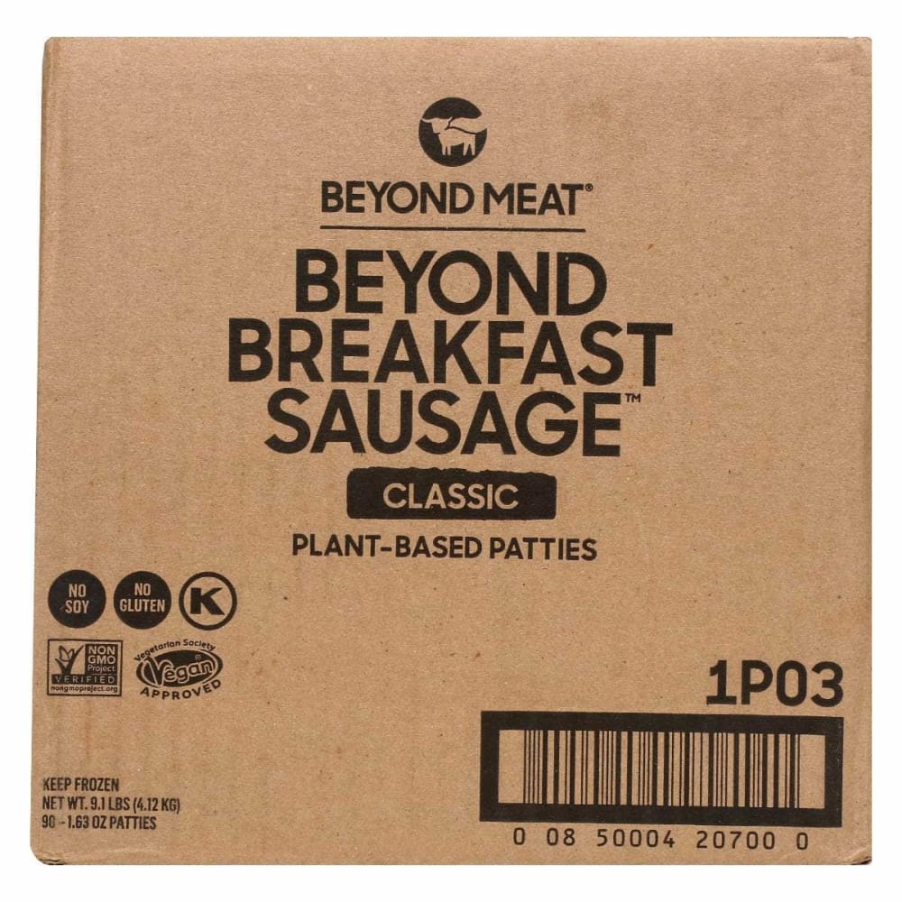 BEYOND MEAT Grocery > Frozen BEYOND MEAT Beyond Breakfast Sausage Classic Plant Based Patties, 9.1 lb