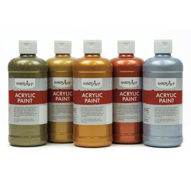 16Oz Metallic Acrylic Paint Set 5 Colors