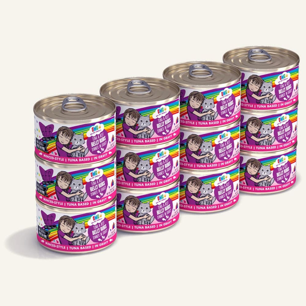 BFF Cat Omg Tuna and Beef Belly Rubs Dinner in Gravy 2.8oz. (Case Of 12) - Pet Supplies - BFF