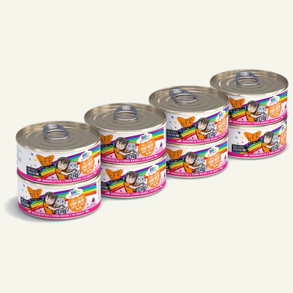 BFF Cat Omg Tuna and Salmon Start Me Up Dinner in Gravy 5.5oz. (Case Of 8) - Pet Supplies - BFF