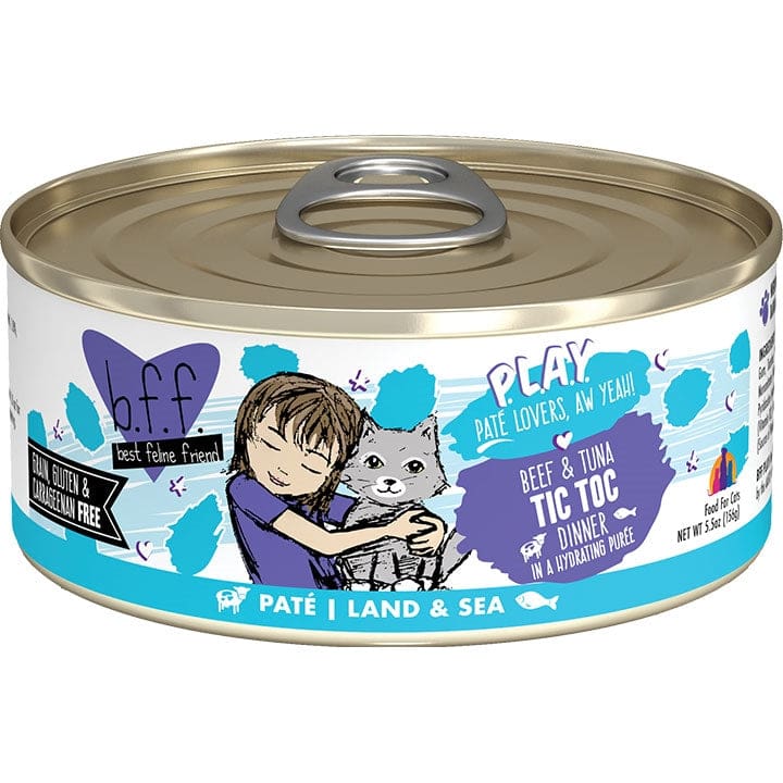 BFF Cat Play Beef and Tuna Tic Toc Dinner 5.5oz (Case Of 8) - Pet Supplies - BFF