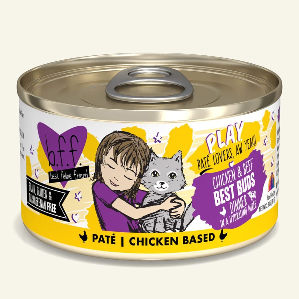 BFF Cat Play Chicken and Beef Best Buds Dinner 2.8oz.(Case Of 12) - Pet Supplies - BFF