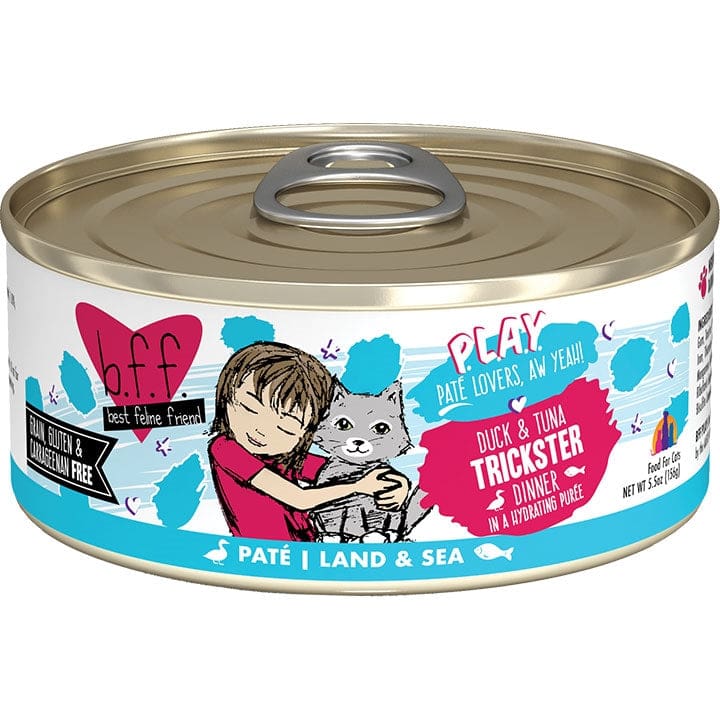 BFF Cat Play Duck and Tuna Trickster Duck and Tuna Dinner 5.5oz. (Case Of 8) - Pet Supplies - BFF