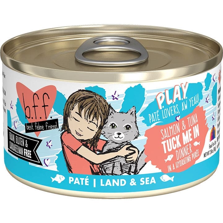 BFF Cat Play Salmon and Tuna Tuck Me In Dinner 2.8oz. (Case Of 12) - Pet Supplies - BFF