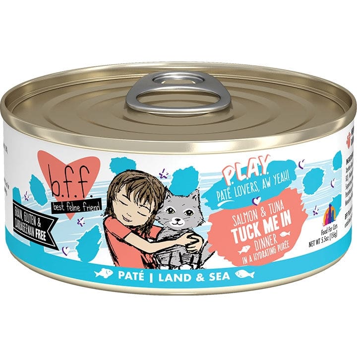 BFF Cat Play Salmon and Tuna Tuck Me In Dinner 5.5oz. (Case Of 8) - Pet Supplies - BFF
