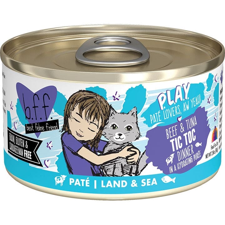 BFF Cat Play Tic Toc Beef and Tuna Dinner 2.8oz (Case Of 12) - Pet Supplies - BFF