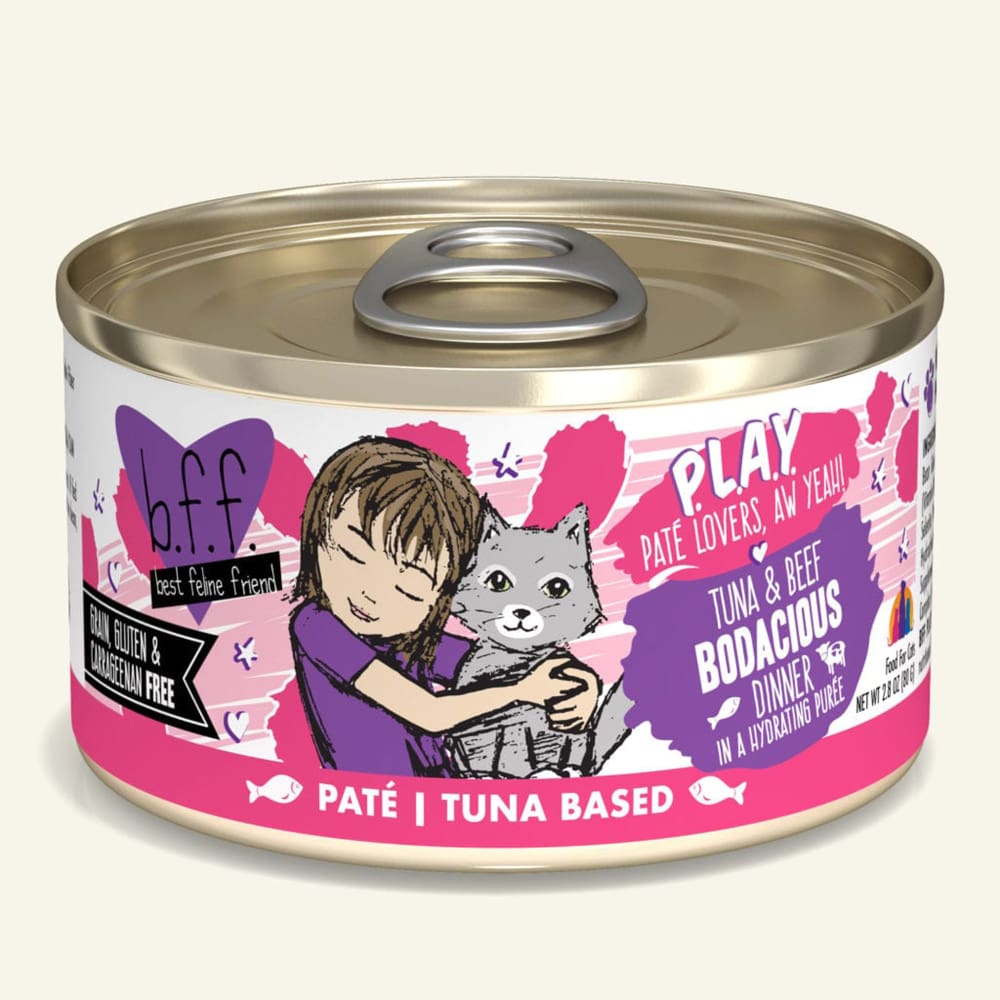 BFF Cat Play Tuna and Beef Bodacious Dinner 2.8oz.(Case Of 12) - Pet Supplies - BFF