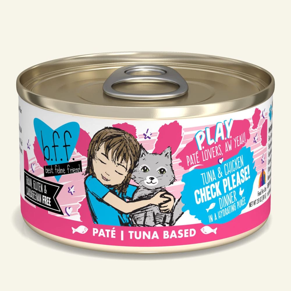 BFF Cat Play Tuna and Chicken Check Please! Dinner 2.8oz.(Case Of 12) - Pet Supplies - BFF