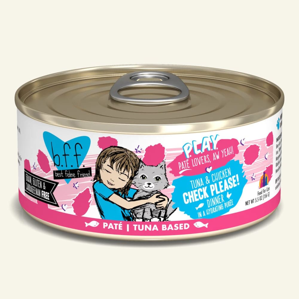 BFF Cat Play Tuna and Chicken Check Please! Dinner 5.5oz.(Case Of 8) - Pet Supplies - BFF