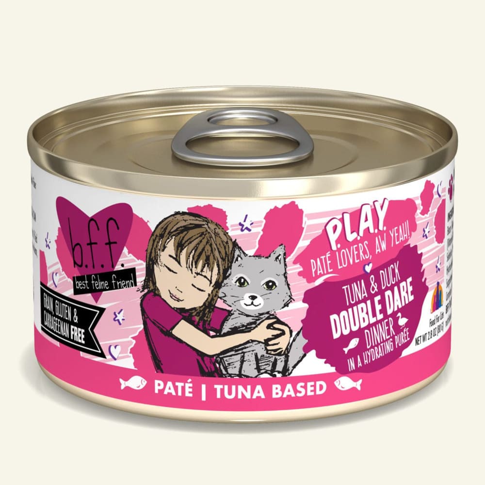 BFF Cat Play Tuna and Duck Double Dare Dinner 3oz. (Case Of 12) - Pet Supplies - BFF