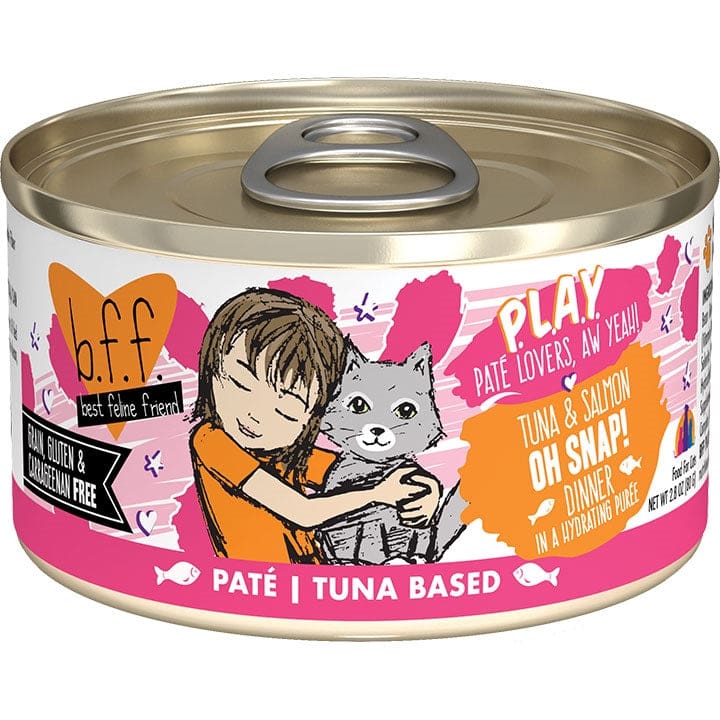 BFF Cat Play Tuna and Salmon Oh Snap! Dinner 2.8oz. (Case Of 12) - Pet Supplies - BFF