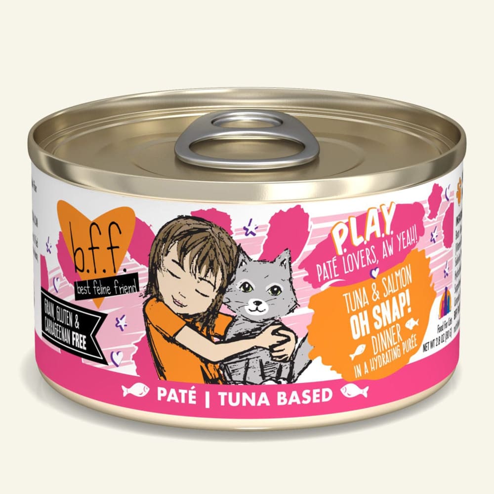 BFF Cat Play Tuna and Salmon Oh Snap Dinner 5.5 oz. (Case Of 8) - Pet Supplies - BFF