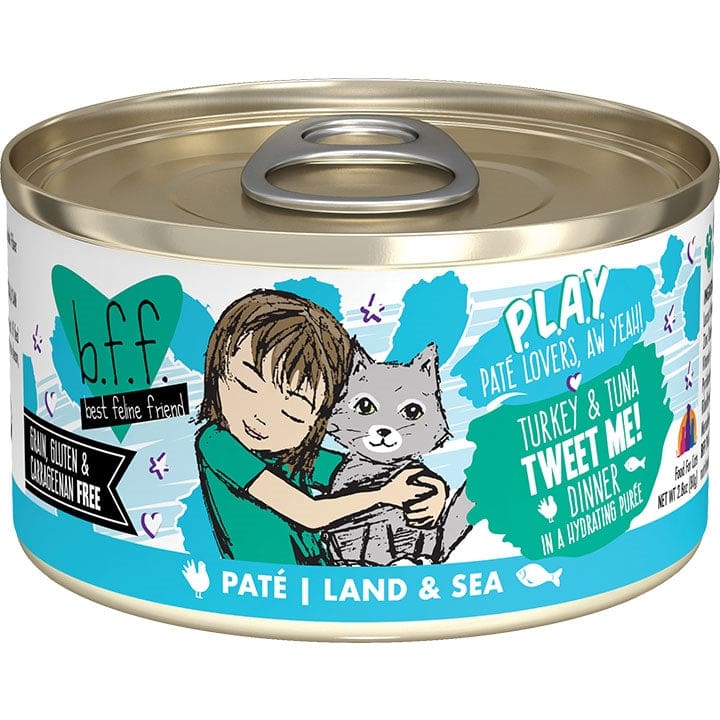 BFF Cat Play Turkey and Tuna Tweet Me! Dinner 2.8oz. (Case Of 12) - Pet Supplies - BFF