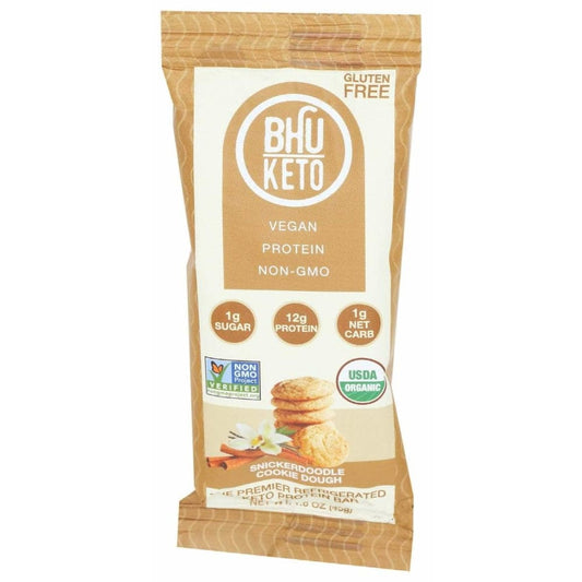 BHU FOODS Grocery > Refrigerated BHU FOODS: Snickerdoodle Cookie Dough Keto Protein Bar, 1.6 oz