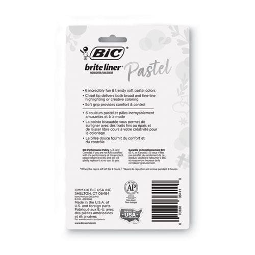 BIC Brite Liner Grip Pocket Highlighter Assorted Ink Colors Chisel Tip Assorted Barrel Colors 6/pack - School Supplies - BIC®