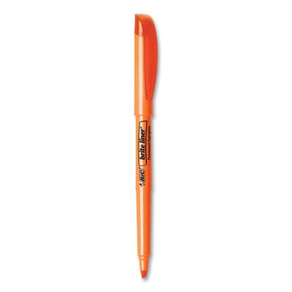 BIC Brite Liner Highlighter Fluorescent Orange Ink Chisel Tip Orange/black Barrel Dozen - School Supplies - BIC®