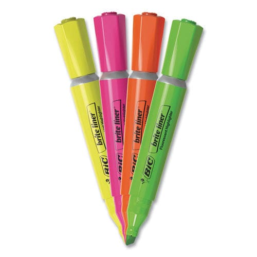 BIC Brite Liner Tank-style Highlighter Assorted Ink Colors Chisel Tip Assorted Barrel Colors 4/set - School Supplies - BIC®