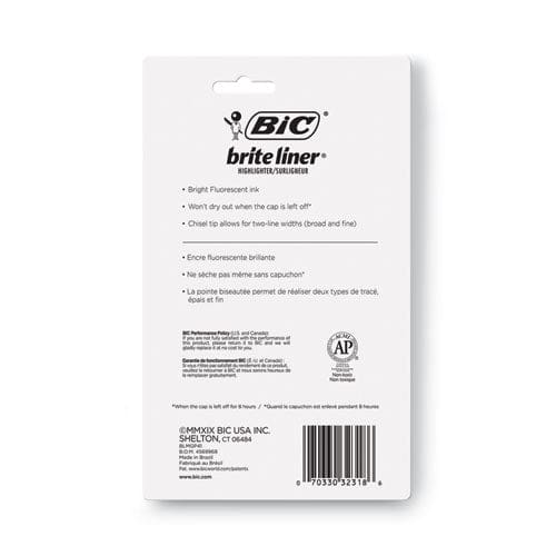 BIC Brite Liner Tank-style Highlighter Assorted Ink Colors Chisel Tip Assorted Barrel Colors 4/set - School Supplies - BIC®